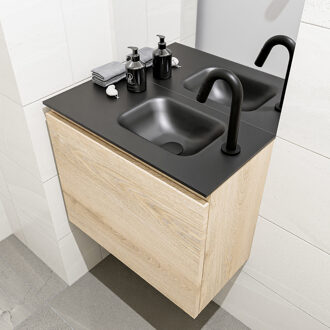 Mondiaz OLAN 60cm toiletmeubel washed_oak. LEX wastafel urban rechts 1 kraangat