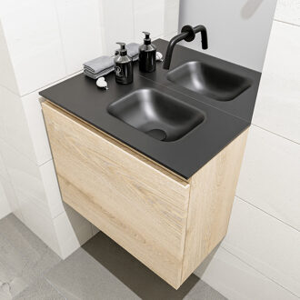 Mondiaz OLAN 60cm toiletmeubel washed_oak. LEX wastafel urban rechts geen kraangat