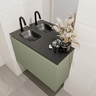 Mondiaz OLAN 80cm toiletmeubel army. LEX wastafel urban links 1 kraangat