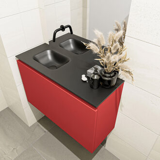 Mondiaz OLAN 80cm toiletmeubel fire. LEX wastafel urban links geen kraangat