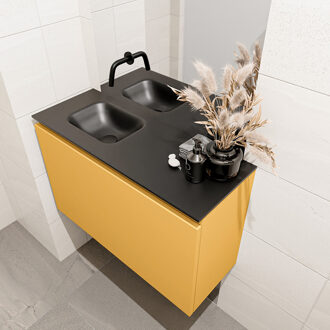 Mondiaz OLAN 80cm toiletmeubel ocher. LEX wastafel urban links geen kraangat