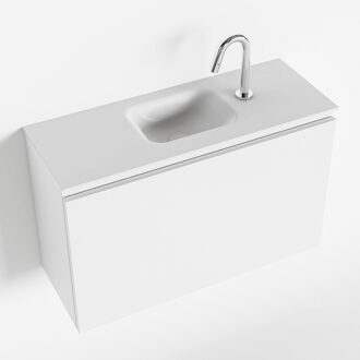 Mondiaz OLAN 80cm toiletmeubel talc. LEX wastafel talc midden 1 kraangat