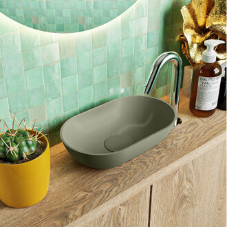 Mondiaz POOLE solid surface opzetkom kleur Army | Army. Afmeting 30x18x8cm