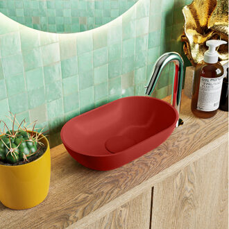 Mondiaz POOLE solid surface opzetkom kleur Fire | Fire. Afmeting 30x18x8cm