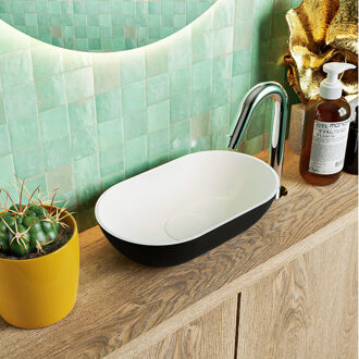 Mondiaz POOLE solid surface opzetkom kleur Urban | Talc. Afmeting 30x18x8cm