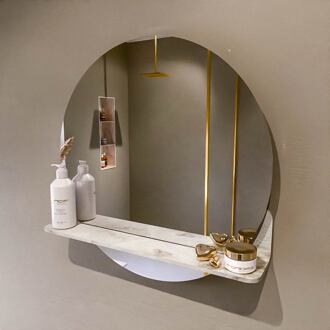 Mondiaz SPOT spiegel rond 60cm met Spiegelplanchet kleur Frappe.