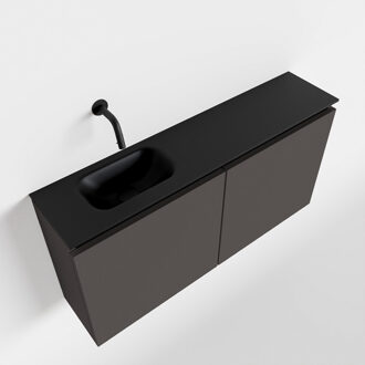 Mondiaz TURE 100cm toiletmeubel dark grey. EDEN wastafel urban links geen kraangat