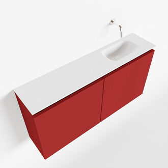 Mondiaz TURE 100cm toiletmeubel fire. EDEN wastafel talc rechts geen kraangat