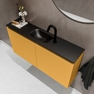 Mondiaz TURE 100cm toiletmeubel ocher. EDEN wastafel urban midden 1 kraangat