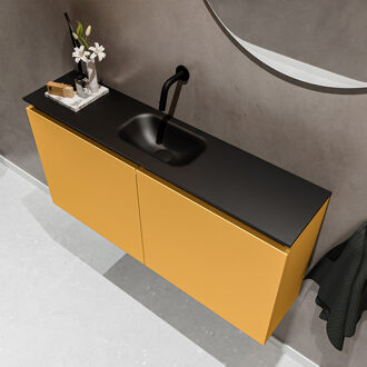 Mondiaz TURE 100cm toiletmeubel ocher. EDEN wastafel urban midden geen kraangat