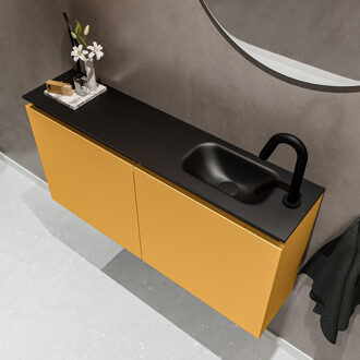 Mondiaz TURE 100cm toiletmeubel ocher. EDEN wastafel urban rechts 1 kraangat