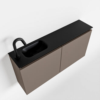 Mondiaz TURE 100cm toiletmeubel smoke. EDEN wastafel urban links 1 kraangat