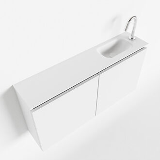 Mondiaz TURE 100cm toiletmeubel talc. EDEN wastafel talc rechts 1 kraangat