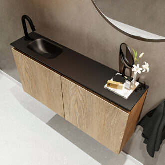 Mondiaz TURE 100cm toiletmeubel washed oak. EDEN wastafel urban links 1 kraangat