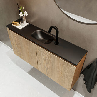 Mondiaz TURE 100cm toiletmeubel washed oak. EDEN wastafel urban midden 1 kraangat