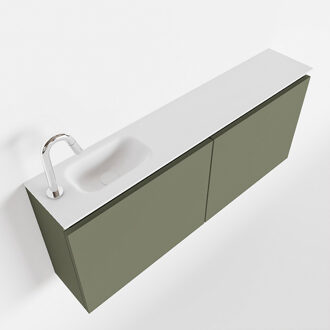 Mondiaz TURE 120cm toiletmeubel army. EDEN wastafel talc links 1 kraangat