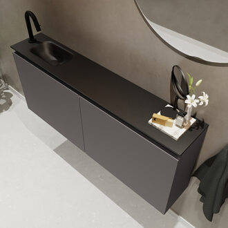 Mondiaz TURE 120cm toiletmeubel dark grey. EDEN wastafel urban links 1 kraangat