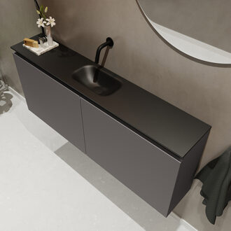 Mondiaz TURE 120cm toiletmeubel dark grey. EDEN wastafel urban midden geen kraangat