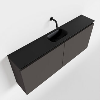 Mondiaz TURE 120cm toiletmeubel dark grey. EDEN wastafel urban midden geen kraangat