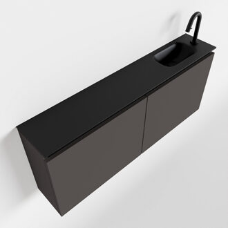 Mondiaz TURE 120cm toiletmeubel dark grey. EDEN wastafel urban rechts 1 kraangat