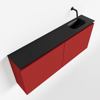 Mondiaz TURE 120cm toiletmeubel fire. EDEN wastafel urban rechts geen kraangat