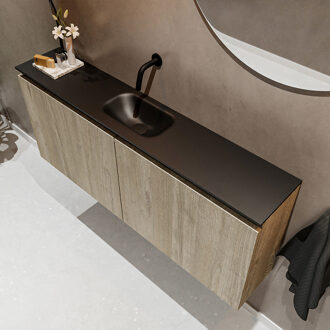 Mondiaz TURE 120cm toiletmeubel light brown grey. EDEN wastafel urban midden geen kraangat