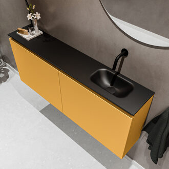 Mondiaz TURE 120cm toiletmeubel ocher. EDEN wastafel urban rechts geen kraangat