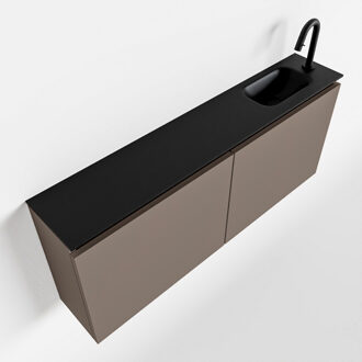 Mondiaz TURE 120cm toiletmeubel smoke. EDEN wastafel urban rechts 1 kraangat