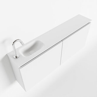 Mondiaz TURE 120cm toiletmeubel talc. EDEN wastafel talc links 1 kraangat