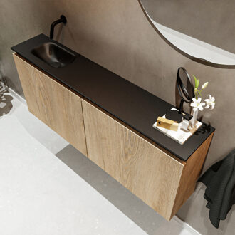 Mondiaz TURE 120cm toiletmeubel washed oak. EDEN wastafel urban links geen kraangat