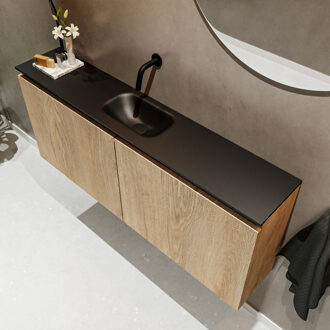 Mondiaz TURE 120cm toiletmeubel washed oak. EDEN wastafel urban midden geen kraangat