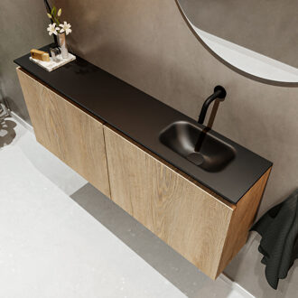 Mondiaz TURE 120cm toiletmeubel washed oak. EDEN wastafel urban rechts geen kraangat