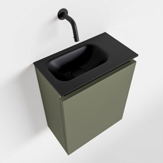Mondiaz TURE 40cm toiletmeubel army. EDEN wastafel urban links geen kraangat