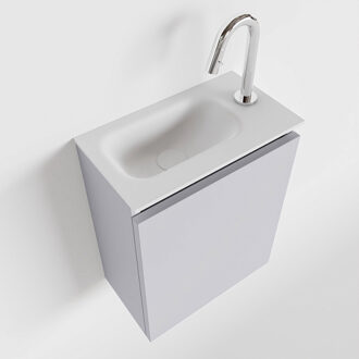 Mondiaz TURE 40cm toiletmeubel cale. EDEN wastafel talc links 1 kraangat