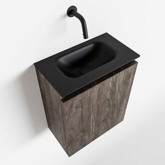 Mondiaz TURE 40cm toiletmeubel dark brown. EDEN wastafel urban midden geen kraangat