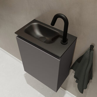 Mondiaz TURE 40cm toiletmeubel dark grey. EDEN wastafel urban links 1 kraangat