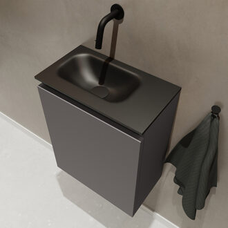 Mondiaz TURE 40cm toiletmeubel dark grey. EDEN wastafel urban links geen kraangat