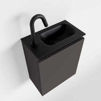 Mondiaz TURE 40cm toiletmeubel dark grey. EDEN wastafel urban rechts 1 kraangat