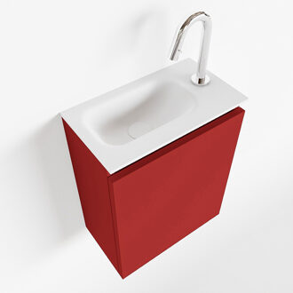 Mondiaz TURE 40cm toiletmeubel fire. EDEN wastafel talc links 1 kraangat