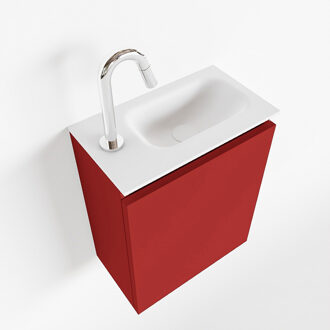 Mondiaz TURE 40cm toiletmeubel fire. EDEN wastafel talc rechts 1 kraangat