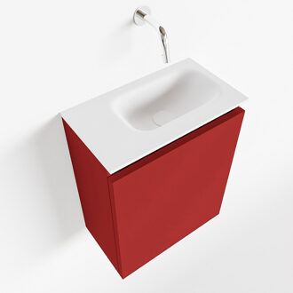 Mondiaz TURE 40cm toiletmeubel fire. EDEN wastafel talc rechts geen kraangat