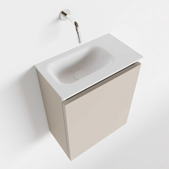 Mondiaz TURE 40cm toiletmeubel linen. EDEN wastafel talc links geen kraangat