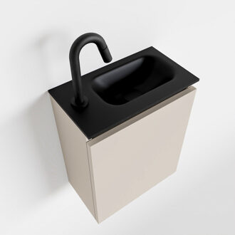 Mondiaz TURE 40cm toiletmeubel linen. EDEN wastafel urban rechts 1 kraangat