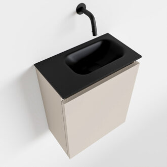 Mondiaz TURE 40cm toiletmeubel linen. EDEN wastafel urban rechts geen kraangat