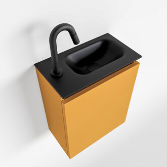 Mondiaz TURE 40cm toiletmeubel ocher. EDEN wastafel urban rechts 1 kraangat
