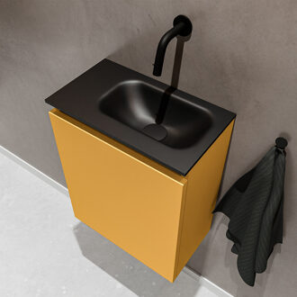 Mondiaz TURE 40cm toiletmeubel ocher. EDEN wastafel urban rechts geen kraangat