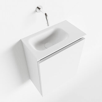 Mondiaz Ture 40cm toiletmeubel talc met wastafel talc links geen kraangat