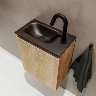 Mondiaz TURE 40cm toiletmeubel washed oak. EDEN wastafel urban links 1 kraangat