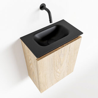 Mondiaz TURE 40cm toiletmeubel washed oak. EDEN wastafel urban midden geen kraangat