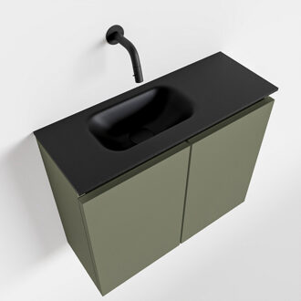 Mondiaz TURE 60cm toiletmeubel army. EDEN wastafel urban links geen kraangat